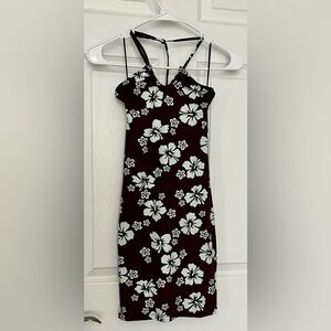 Cute small summer dress in brown and light light blue size XXS